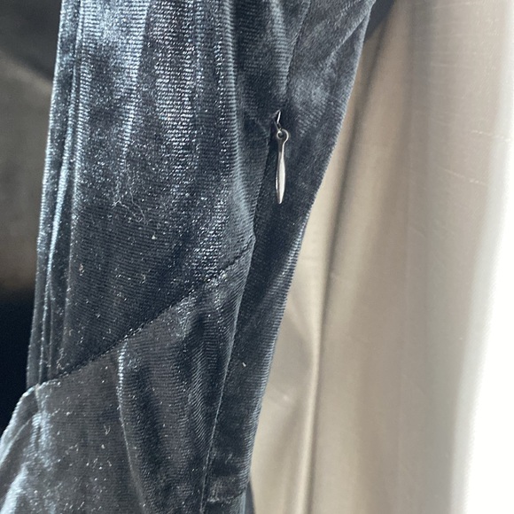 Capuffy  Velvet Maxi Dress Sexy Split Ruched Bodycon Dress Velvet Open Back Sz S - Picture 12 of 15